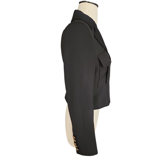 Veronica Beard Cropped Blazer Womens 8 Black Preppy Academia Military Corpcore - Picture 4 of 9